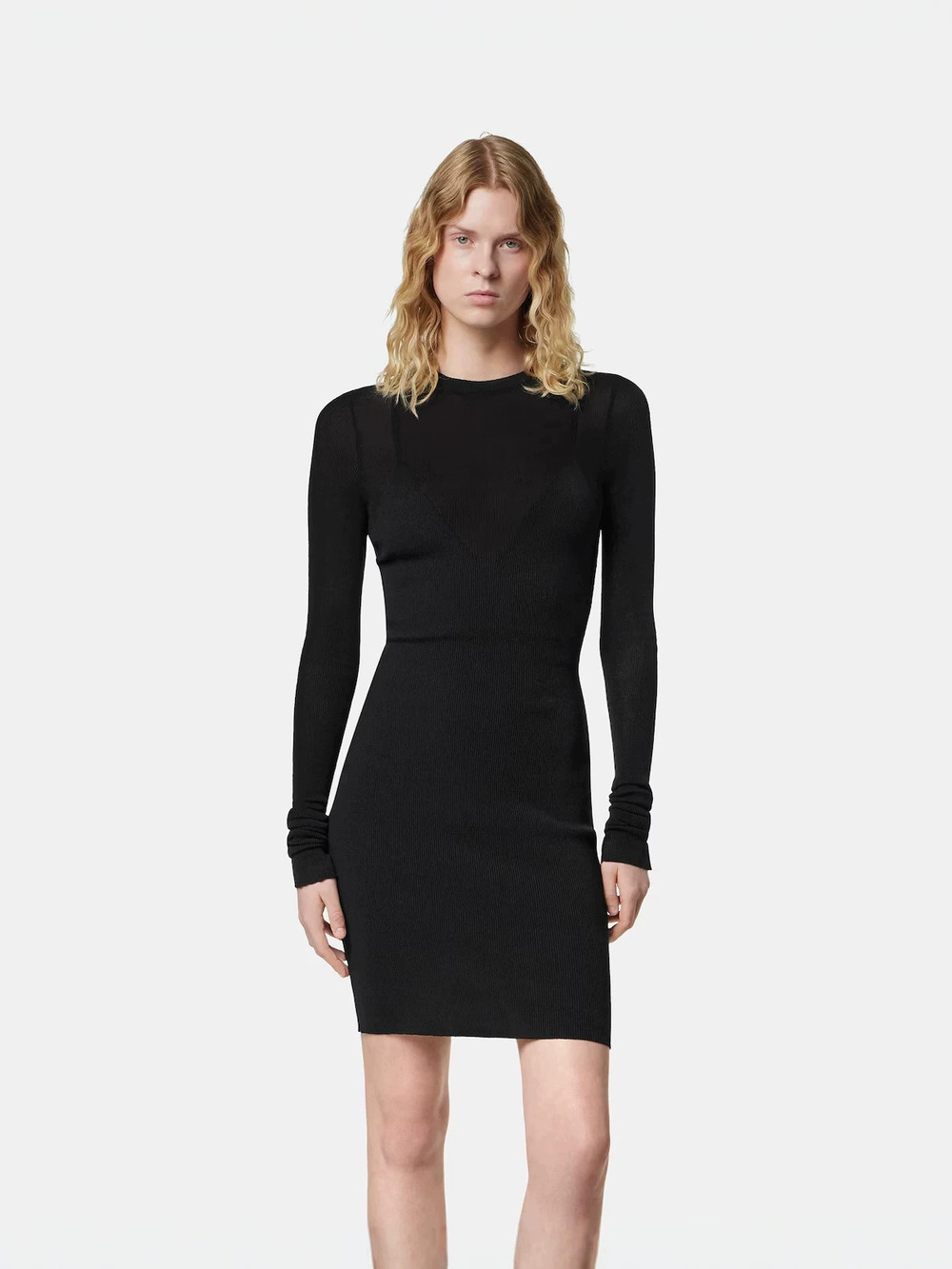 Zara Black Knit Bodycon Mini Dress Y2K Style